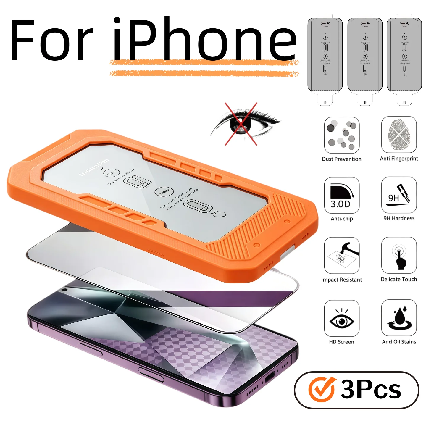 3Pcs Tempered Glass Screen Protector for iPhone Anti-Peeping Premium Privacy Mobile Film for Series 17e/16/15/14/13/12/11pro
3Pcs Tempered Glass Screen Protector for iPhone Anti-Peeping Premium Privacy Mobile Film for Series 17e/16/15/14/13/12/11pro