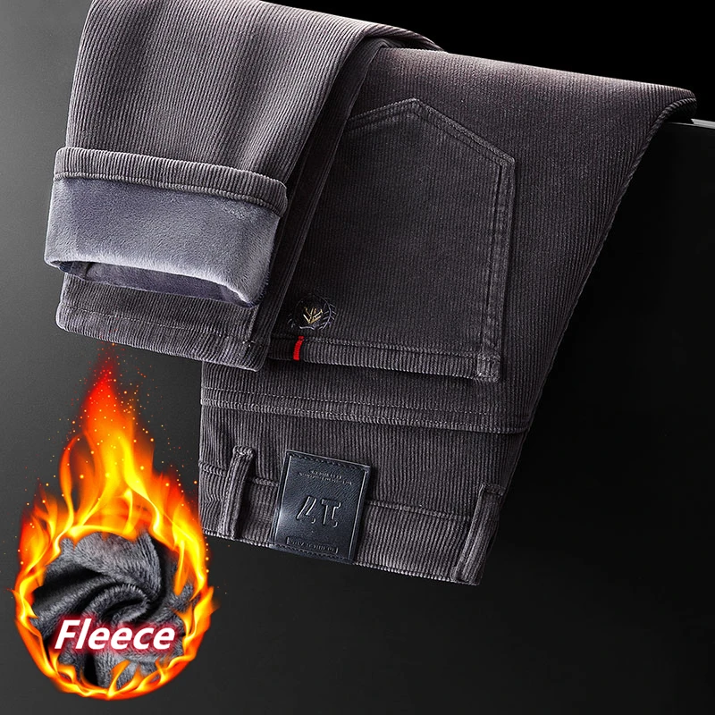 Classic Casual Corduroy Fleece Thick Warm Men Fit Straight Pants Winter Flannel Fabric Youthful Vitality Slim Stretch Trousers
Classic Casual Corduroy Fleece Thick Warm Men Fit Straight Pants Winter Flannel Fabric Youthful Vitality Slim Stretch Trousers