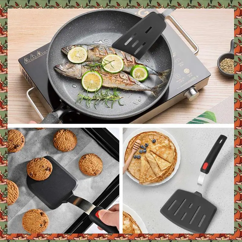 ABLQ Silicone Spatula, Turner, 600F Heat Resistant, Perfect For Flipping Eggs, Burgers, Pancakes, Crepes And More (3 Pack)
ABLQ Silicone Spatula, Turner, 600F Heat Resistant, Perfect For Flipping Eggs, Burgers, Pancakes, Crepes And More (3 Pack)