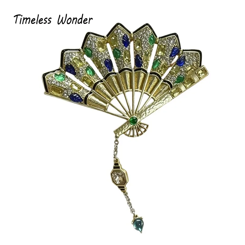 Timeless Wonder Fancy Enamel Zircon Fan Brooch Pins Women Designer Jewelry Runway Top Rare Chinese Style Gift Mix Sweet 7523
Timeless Wonder Fancy Enamel Zircon Fan Brooch Pins Women Designer Jewelry Runway Top Rare Chinese Style Gift Mix Sweet 7523