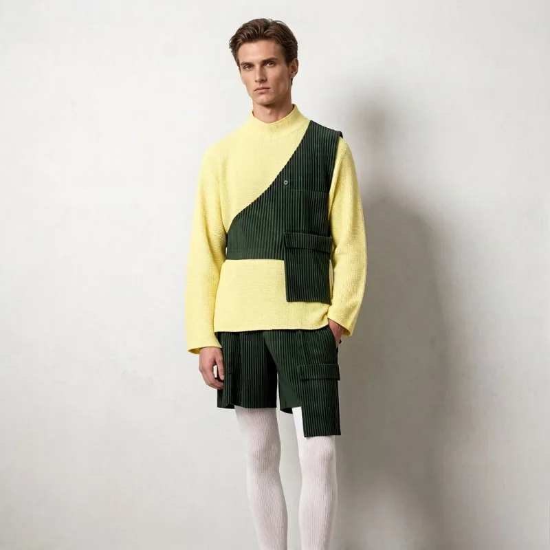 Комплект плиссированных шорт Miyake Original 2026: Новинка лета, стильный уличный образ, съемный жилет на одно плечо + однотонные шорты
Комплект плиссированных шорт Miyake Original 2026: Новинка лета, стильный уличный образ, съемный жилет на одно плечо + однотонные шорты