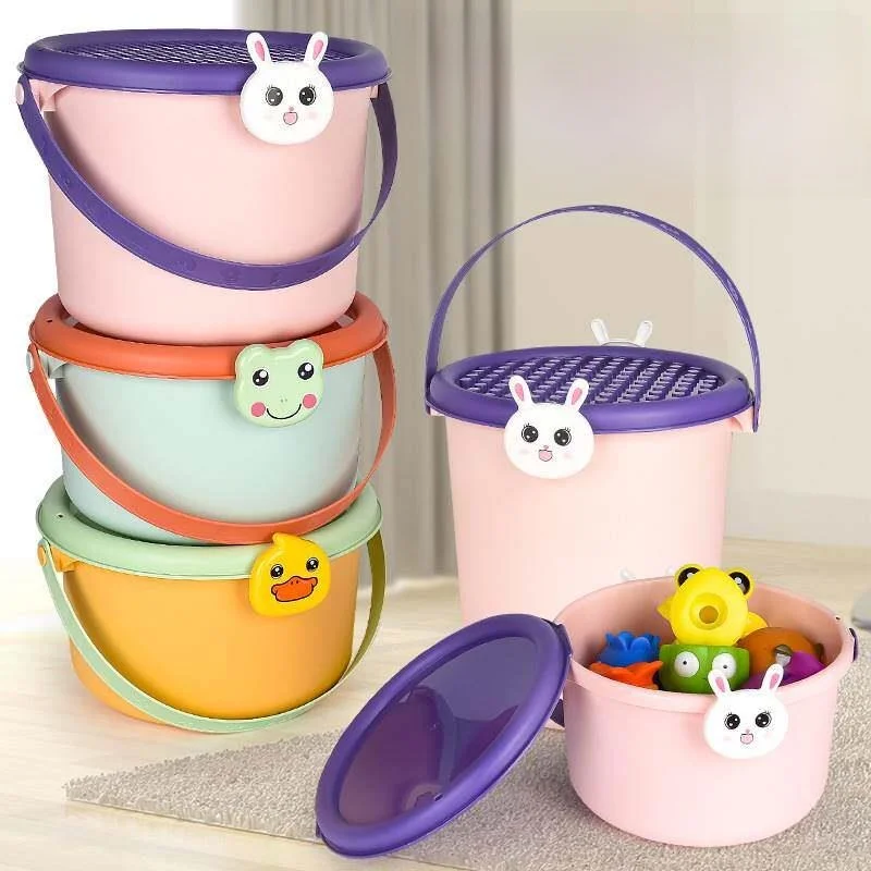 Large Capacity Toy Storage Box Children's Handheld Baby Cute Cartoon Block Box Organizer Baby Storage Box Portable Desktop Or...
