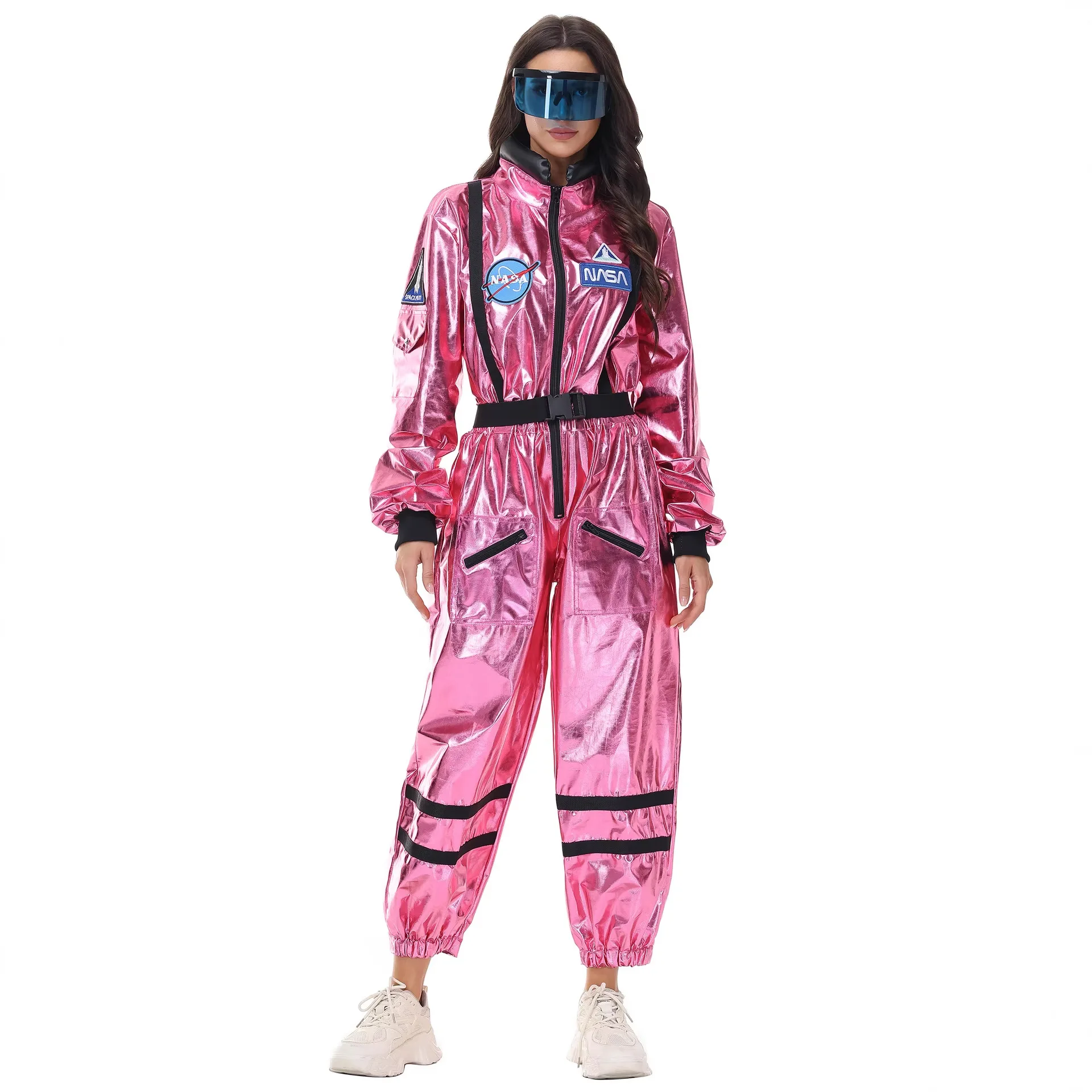 Pink Glossy Astronaut Space Suit Women's Cosplay Pilot Stage Performance Jumpsuit Halloween Costume Sinomdy Brand 2025 Spring...
Pink Glossy Astronaut Space Suit Women's Cosplay Pilot Stage Performance Jumpsuit Halloween Costume Sinomdy Brand 2025 Spring...