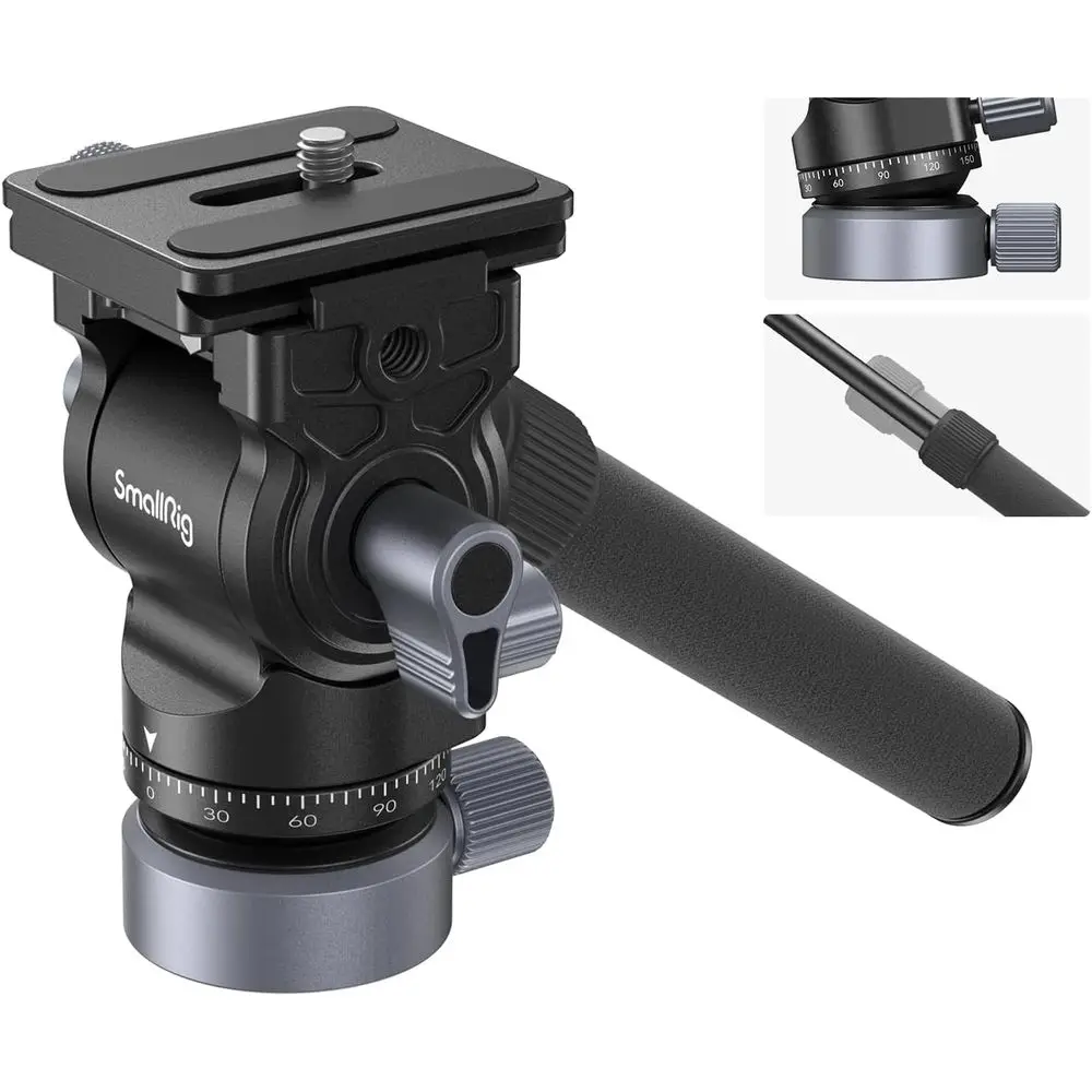 Adjustable Handle Tripod for DSLR and Compact Cameras, Supports Up to 8.8lb, with Pan Fluid Head and Quick Release Plate
Adjustable Handle Tripod for DSLR and Compact Cameras, Supports Up to 8.8lb, with Pan Fluid Head and Quick Release Plate