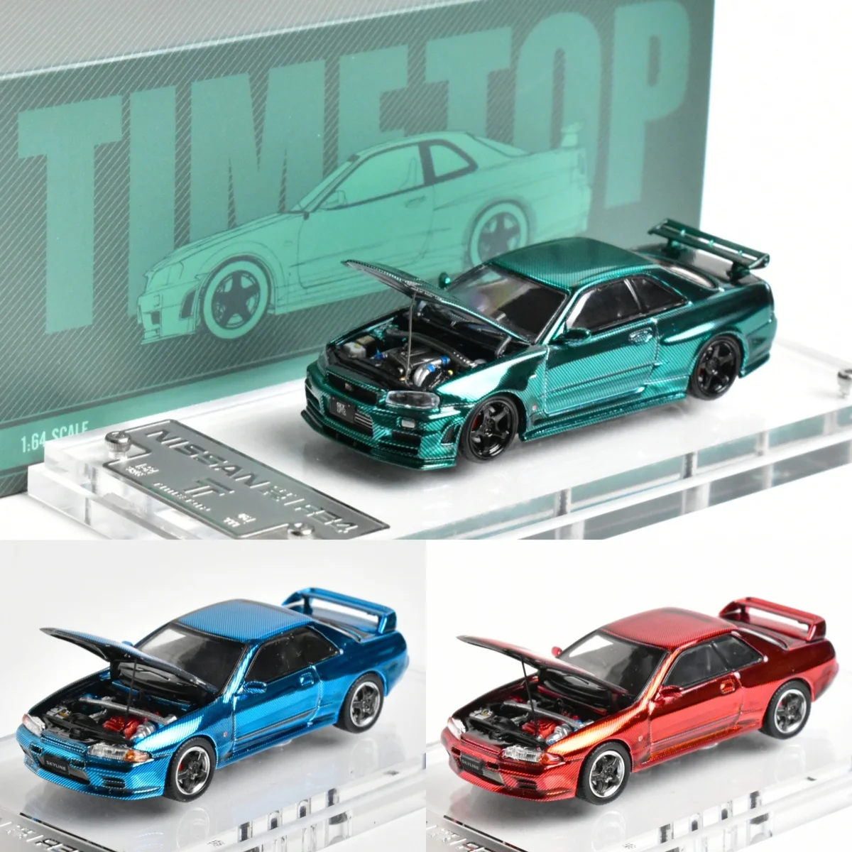 Литая под давлением модель автомобиля TimeTop 1:64 R32 R34 
Литая под давлением модель автомобиля TimeTop 1:64 R32 R34