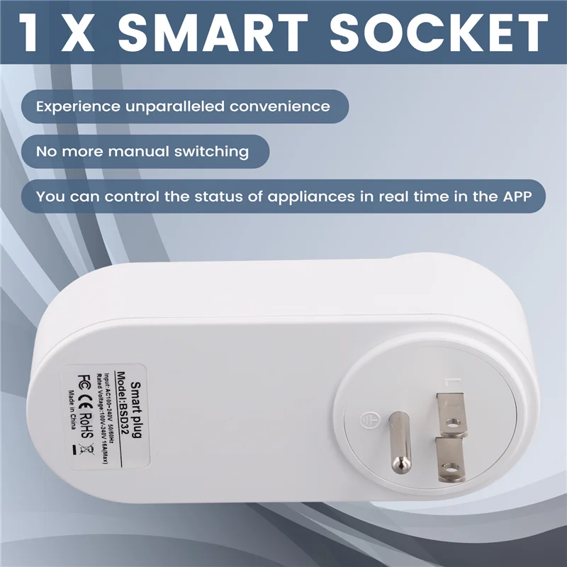 Умная розетка Wi-Fi, 16 А, 2 отверстия, розетки USB + Type-C, 65 Вт, пульт дистанционного управления, совместимый с Alexa, вилка стандарта США-ABIU
Умная розетка Wi-Fi, 16 А, 2 отверстия, розетки USB + Type-C, 65 Вт, пульт дистанционного управления, совместимый с Alexa, вилка стандарта США-ABIU