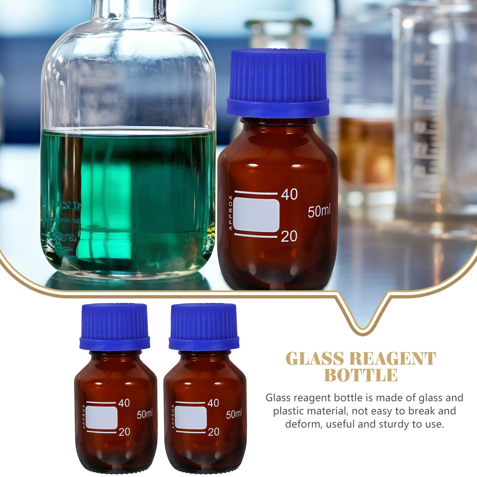 2Pcs Reagent Bottles Small Glass Chemical Sealing Screw Caps Laboratory Storage Bottles Leak Proof Graduated Reagent Bottle
2Pcs Reagent Bottles Small Glass Chemical Sealing Screw Caps Laboratory Storage Bottles Leak Proof Graduated Reagent Bottle