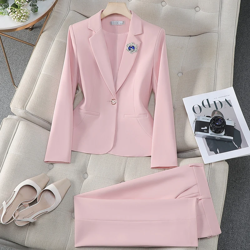 Newest Spring Formal Women Business Suits Pantsuits with Pants and Jackets Coat Professional Ladies Office Work Wear Blazers Set
Newest Spring Formal Women Business Suits Pantsuits with Pants and Jackets Coat Professional Ladies Office Work Wear Blazers Set