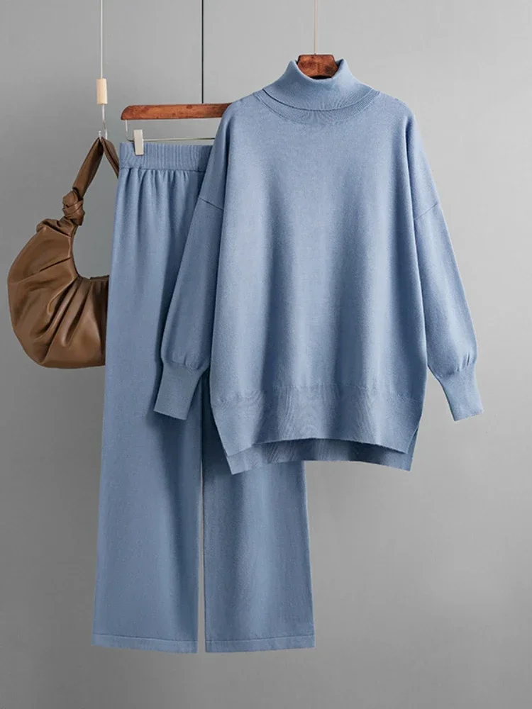 New Europe America 2025 Autumn Winter Turtle Neck Suit Solid Pullover Sweater Loose Casual Knit Two Piece Sets Womens Outifits
New Europe America 2025 Autumn Winter Turtle Neck Suit Solid Pullover Sweater Loose Casual Knit Two Piece Sets Womens Outifits