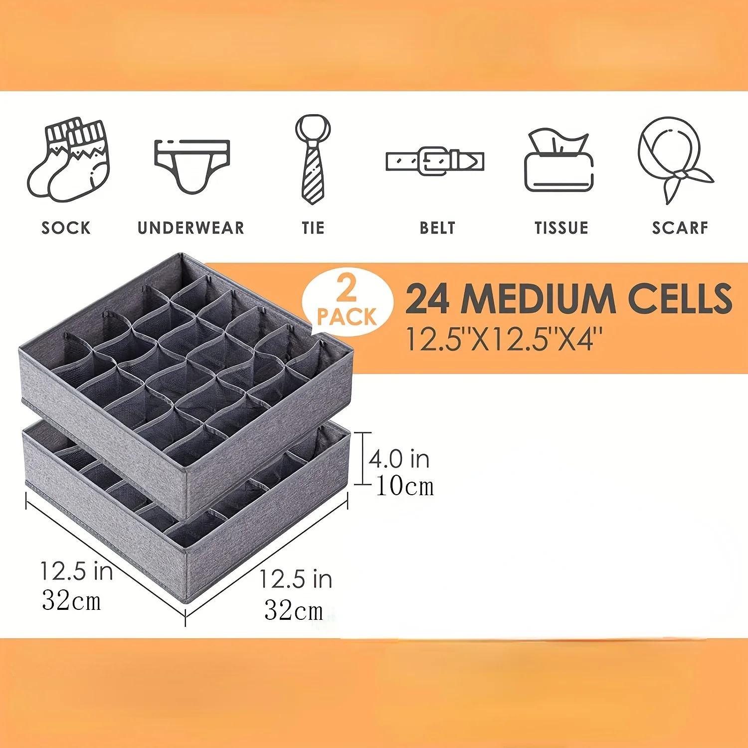 Underwear Drawer Box with Grids, Foldable Socks Divider - Space Saving Organizer for Wardrobe, Closet, Bedroom
Underwear Drawer Box with Grids, Foldable Socks Divider - Space Saving Organizer for Wardrobe, Closet, Bedroom