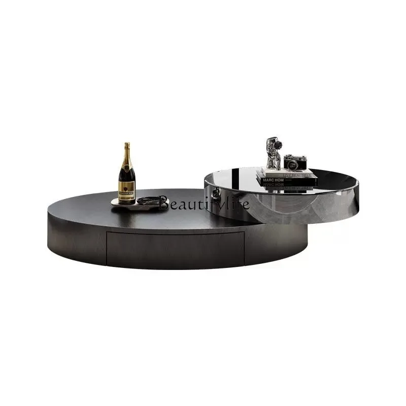Modern simple stainless steel rotatable coffee table Italian minimalist oval tea table
Modern simple stainless steel rotatable coffee table Italian minimalist oval tea table