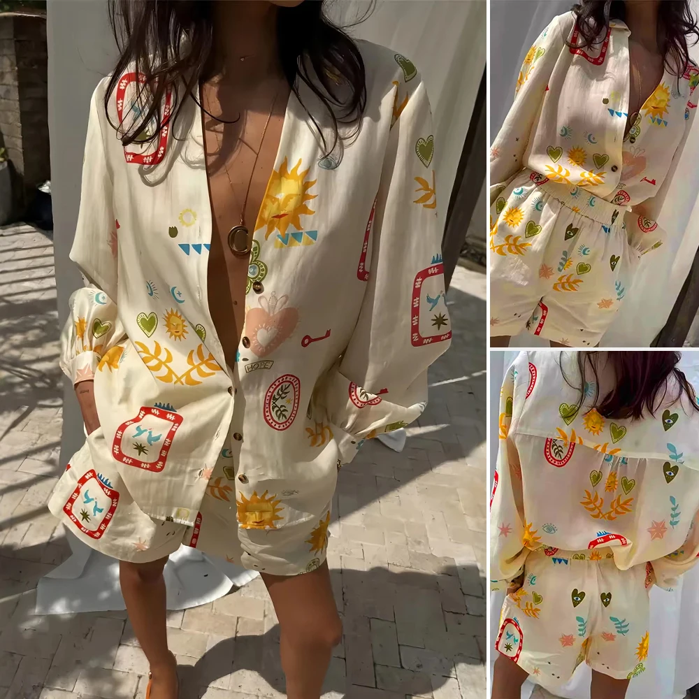 Mia Muse Boutique Women's Sets 2025 Summer Comfortable Print Long Sleeve V-Neck Top High Waist Wide Leg Shorts Casual Sets
Mia Muse Boutique Women's Sets 2025 Summer Comfortable Print Long Sleeve V-Neck Top High Waist Wide Leg Shorts Casual Sets