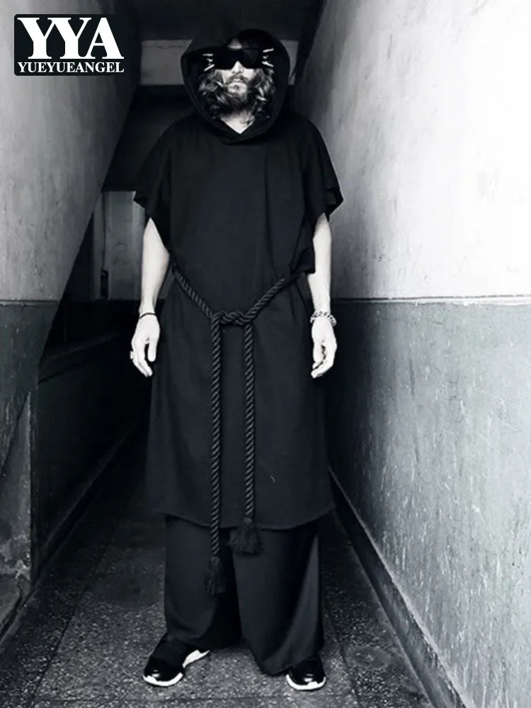 Personality Mens Hooded Pullover Long Jacket Sleeveless Hollow Out Loose Fit Gothic Cloak Coat Streetwear Black Casual Outerwear
Personality Mens Hooded Pullover Long Jacket Sleeveless Hollow Out Loose Fit Gothic Cloak Coat Streetwear Black Casual Outerwear