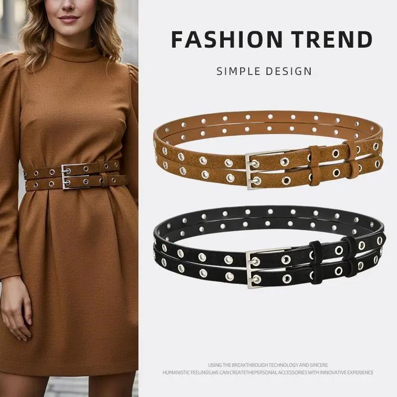Vintage Double Layer Buckle Waist Belts Green Blue Camel Real Leather Suede Hole Strap Waistbands Cowskin Rock Ceinture Femme
Vintage Double Layer Buckle Waist Belts Green Blue Camel Real Leather Suede Hole Strap Waistbands Cowskin Rock Ceinture Femme