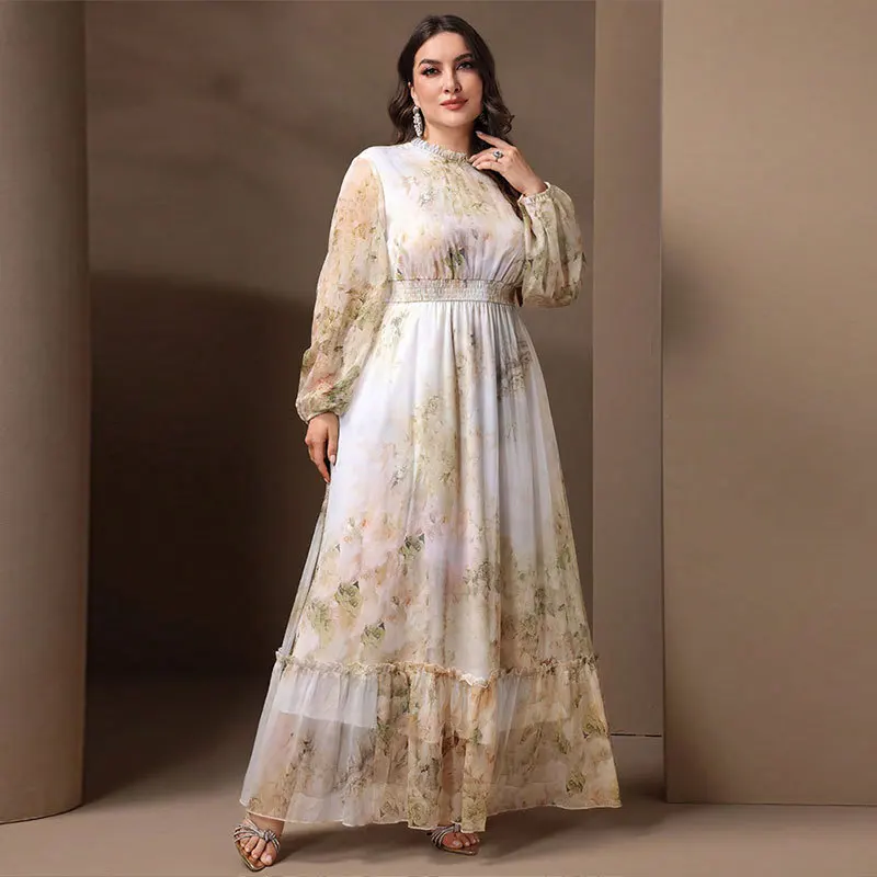 European and American chiffon large-size dress, fashionable printing elegant style bridesmaid evening dress, new high-end classi
European and American chiffon large-size dress, fashionable printing elegant style bridesmaid evening dress, new high-end classi