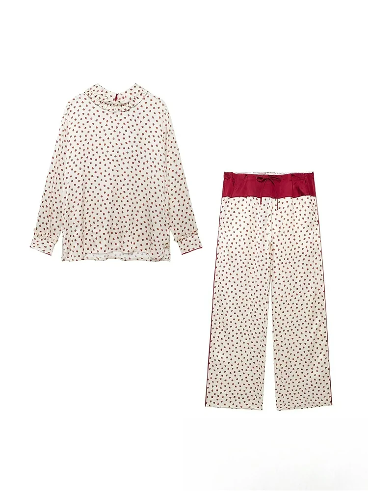 KONDALA сладкий повседневный шикарный женский костюм с клубничным принтом, топ с длинными рукавами, широкие брюки, модная осенняя домашняя одежда 2025 года, праздничный комплект
KONDALA сладкий повседневный шикарный женский костюм с клубничным принтом, топ с длинными рукавами, широкие брюки, модная осенняя домашняя одежда 2025 года, праздничный комплект