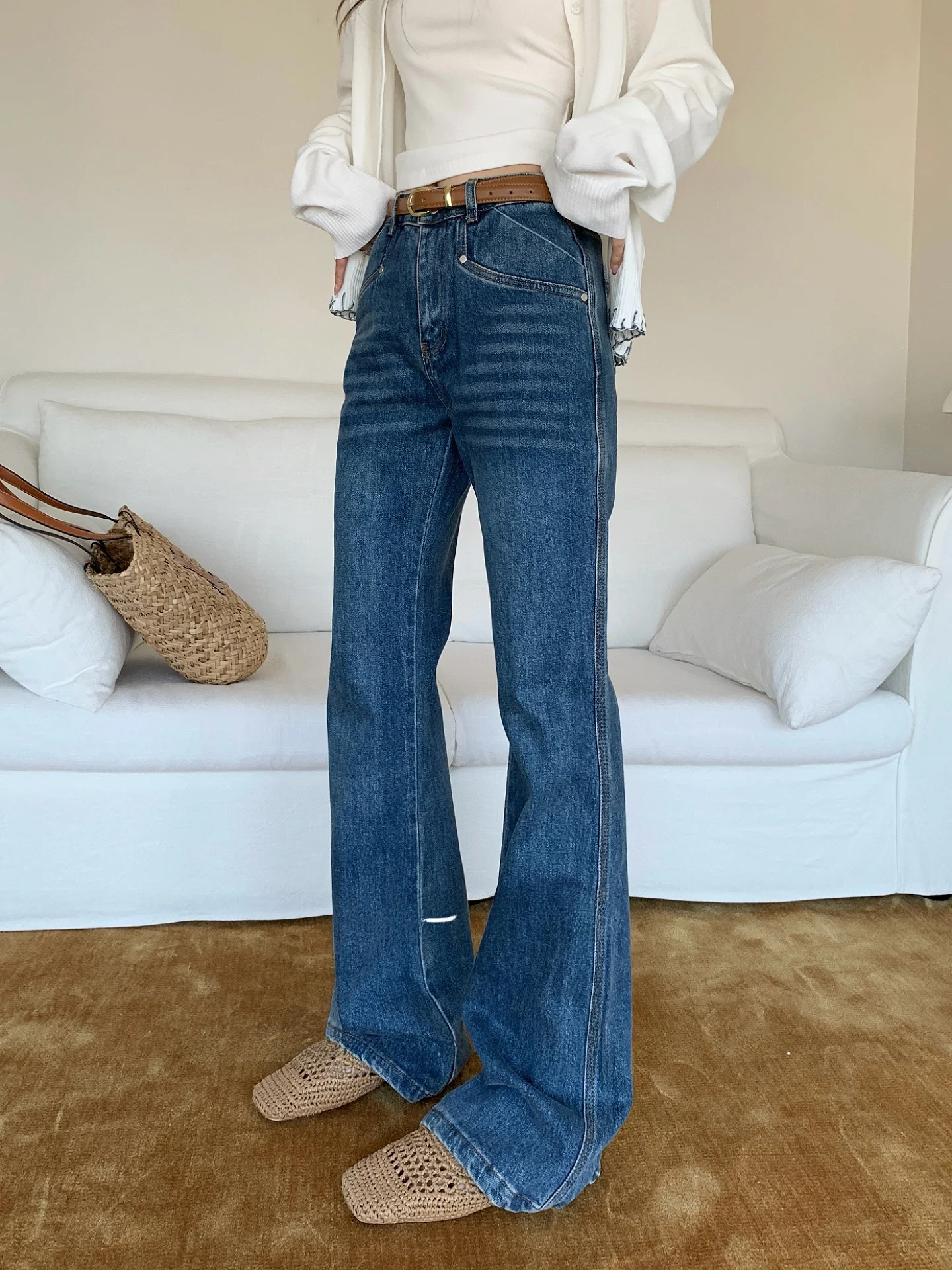 Slim Fit American Waed Bell Bot Jeans Ladies High Waist Denim Pants Spring Autumn New Sle Li Jia En Micro Flared Trousers
Slim Fit American Waed Bell Bot Jeans Ladies High Waist Denim Pants Spring Autumn New Sle Li Jia En Micro Flared Trousers