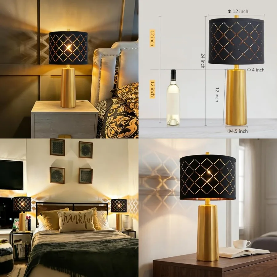 24" Modern Table Lamp for Living Room Bedroom, Nightstand Resin Lamp with Black Grid Shade
24" Modern Table Lamp for Living Room Bedroom, Nightstand Resin Lamp with Black Grid Shade