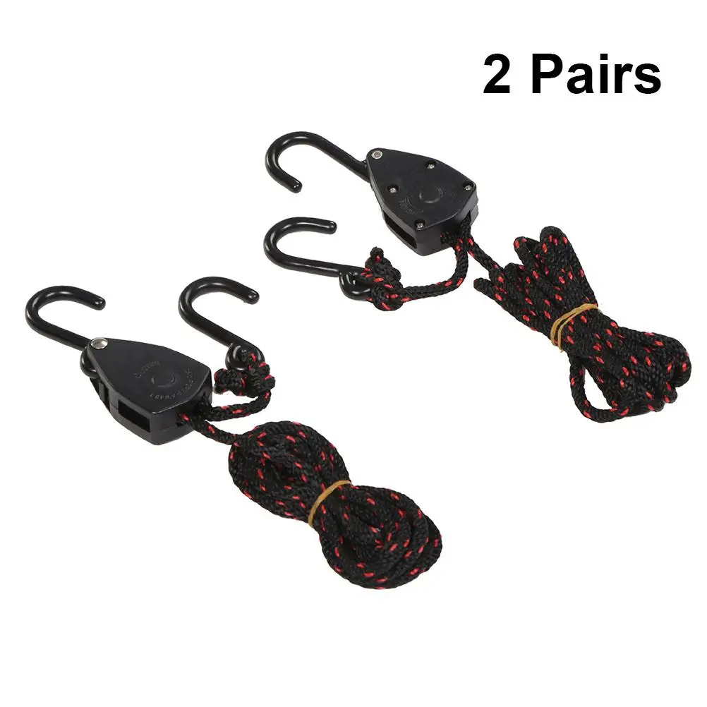 2 Pairs Heavy Duty Pulley Rope Hangers for Kayak Boat Canoe Tie Down Straps Ratchet Quick Release Premium Nylon Steel Hooks
2 Pairs Heavy Duty Pulley Rope Hangers for Kayak Boat Canoe Tie Down Straps Ratchet Quick Release Premium Nylon Steel Hooks