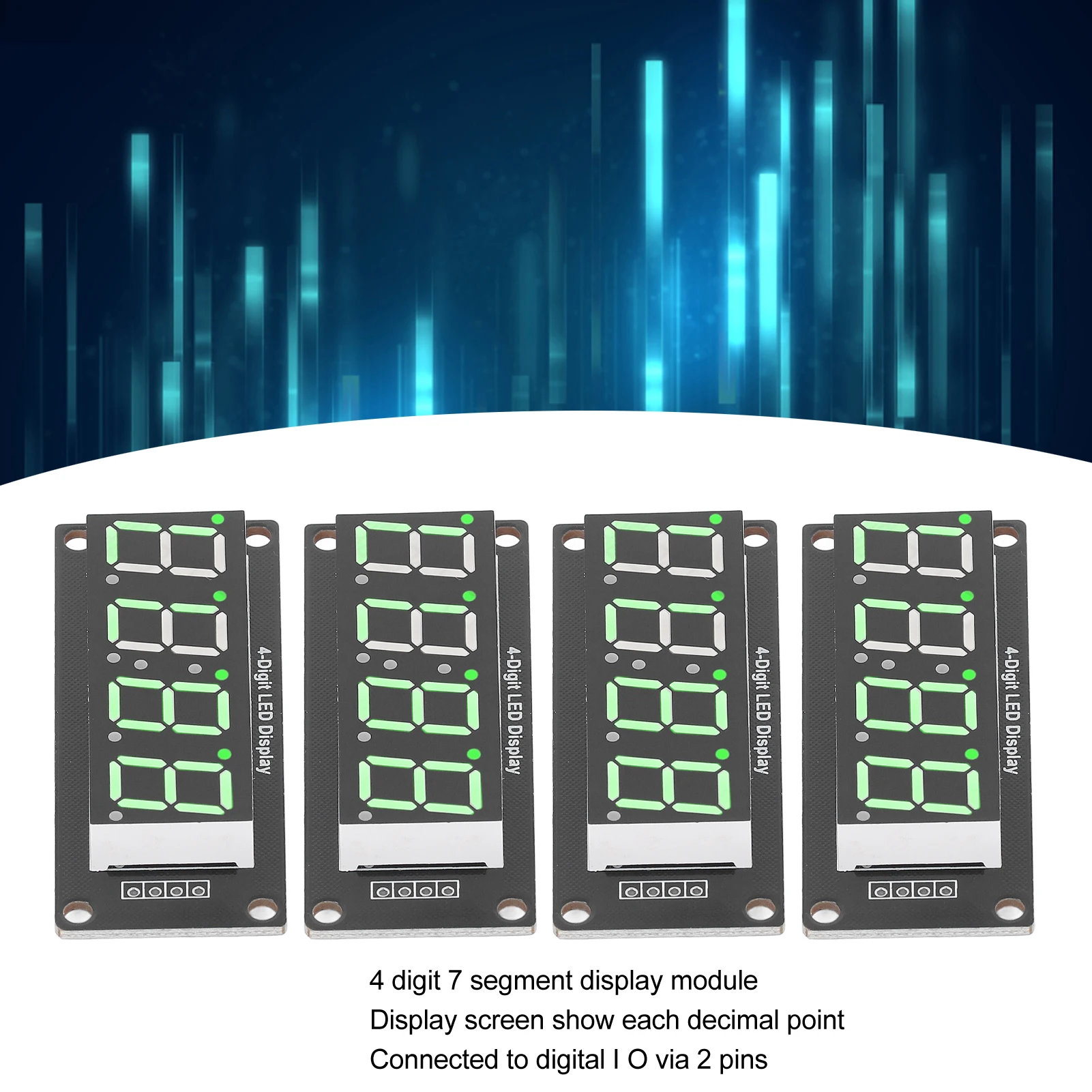 4 Digit Tube 4 Digit Digital LED Display Tube 4 Set 4 Digit Digital Tube LED Display Board 7 Segments Clock Module TM1637 0.56in
4 Digit Tube 4 Digit Digital LED Display Tube 4 Set 4 Digit Digital Tube LED Display Board 7 Segments Clock Module TM1637 0.56in