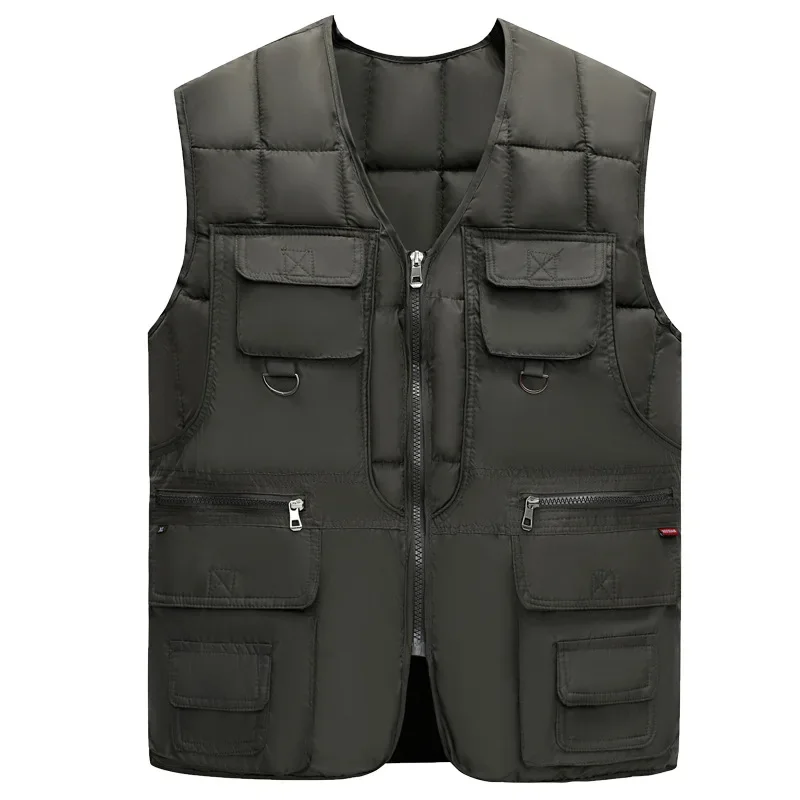 Cargo Vest Men Down Vest 10 Pockets Multi Pockets Solid Windproof Warm Padding Down Jacket Sleeveless Zipper Placket Vest Coat
Cargo Vest Men Down Vest 10 Pockets Multi Pockets Solid Windproof Warm Padding Down Jacket Sleeveless Zipper Placket Vest Coat