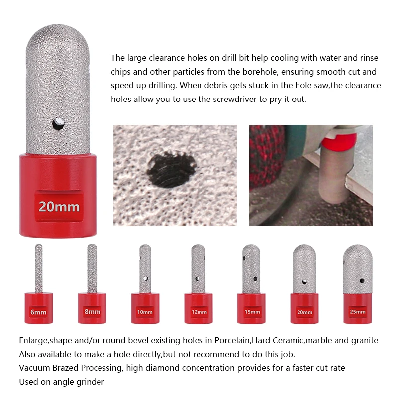 XUCHUAN Diamond Milling Bit M14 Thread Brazed Diamond Ball Nose Milling Bit For Tile Marble Concrete 6/8/10/12/15/20/25/30mm
XUCHUAN Diamond Milling Bit M14 Thread Brazed Diamond Ball Nose Milling Bit For Tile Marble Concrete 6/8/10/12/15/20/25/30mm