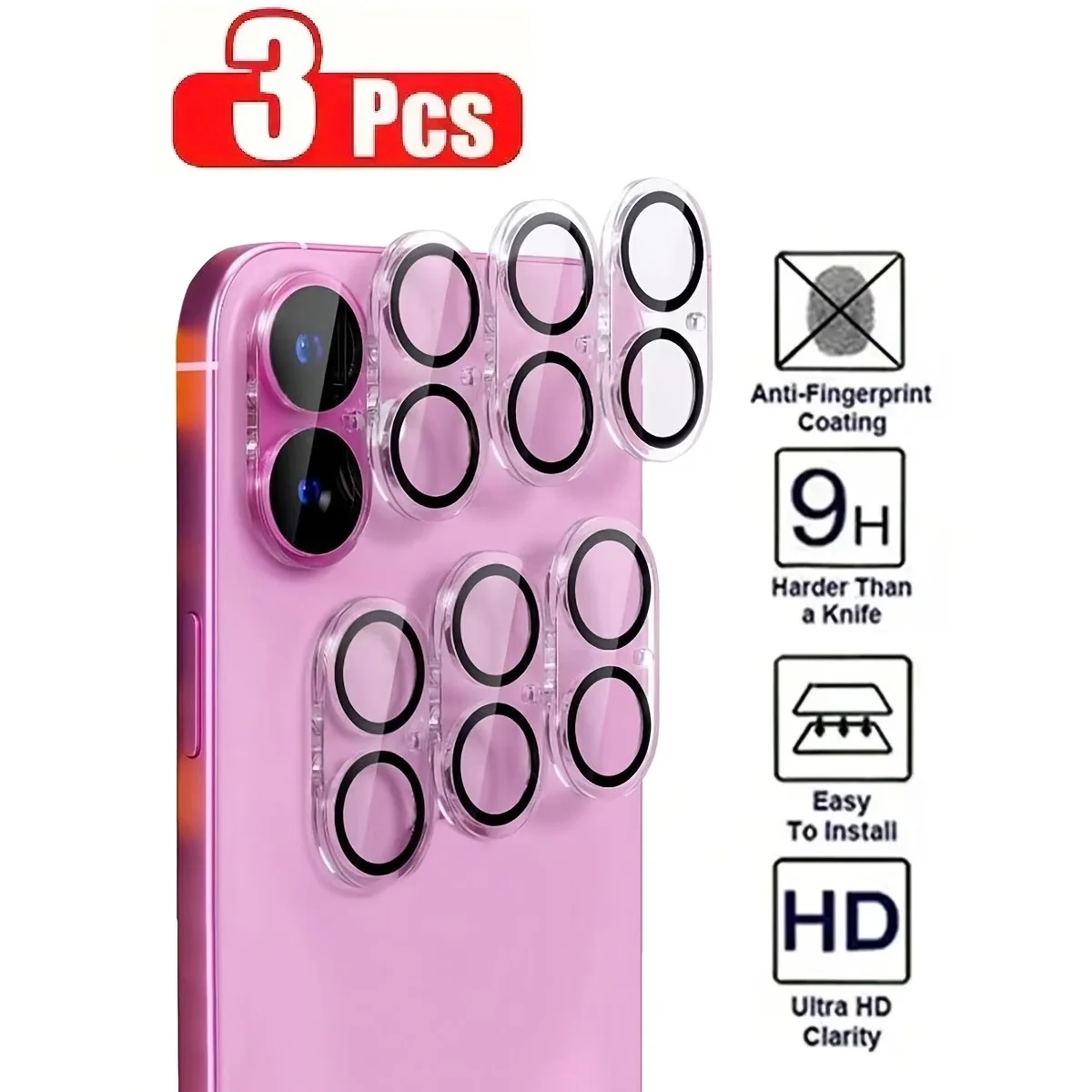 3PCS Tempered Glass Camera Lens Protectors for IPhone 17 ProMax/17 Pro/17 Air/16 Plus HD Clear Waterproof Lens Protective Films
3PCS Tempered Glass Camera Lens Protectors for IPhone 17 ProMax/17 Pro/17 Air/16 Plus HD Clear Waterproof Lens Protective Films