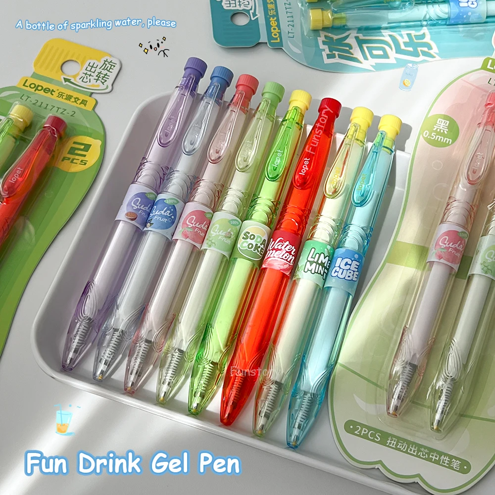 2Pcs Fun Drink Gel Pens 0.5mm Quick-Dry Colorful Transparent Pens Fashion Simple Black Pens For Study And Office Use
2Pcs Fun Drink Gel Pens 0.5mm Quick-Dry Colorful Transparent Pens Fashion Simple Black Pens For Study And Office Use