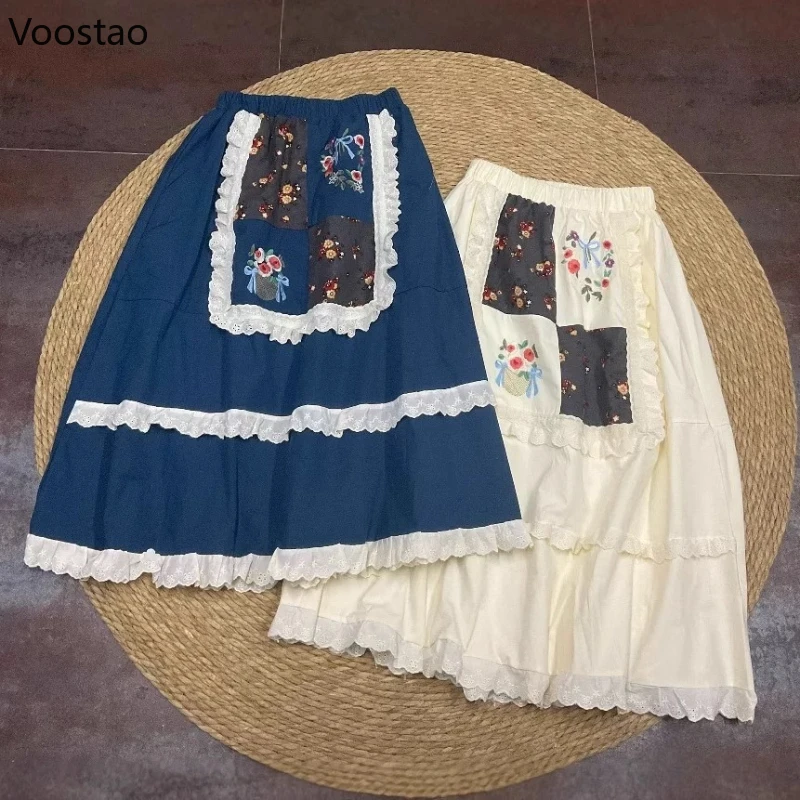 Japanese Mori Girl Style Lolita Skirt Women Vintage Patchwork Lace Floral Embroidery Princess Skirt Girl Casual Y2k Party Skirts
Japanese Mori Girl Style Lolita Skirt Women Vintage Patchwork Lace Floral Embroidery Princess Skirt Girl Casual Y2k Party Skirts