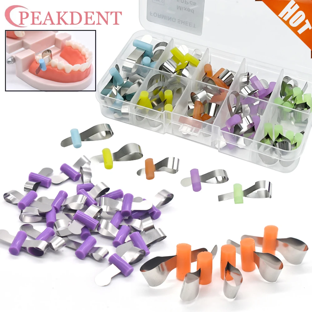 50 шт./кор., стоматологический ортодонтический формовочный лист, секционные контурные металлические матрицы с позиционированием для стоматолога, взрослых/детей
50 шт./кор., стоматологический ортодонтический формовочный лист, секционные контурные металлические матрицы с позиционированием для стоматолога, взрослых/детей