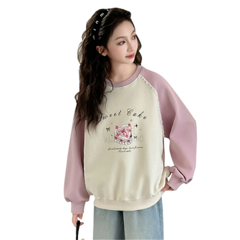 Spring Autumn Children Cotton Sweatshirt for Girls Loose Casual Sport Coat New Vintage Printed Hoodie Kids Female Pullover Tops
Spring Autumn Children Cotton Sweatshirt for Girls Loose Casual Sport Coat New Vintage Printed Hoodie Kids Female Pullover Tops