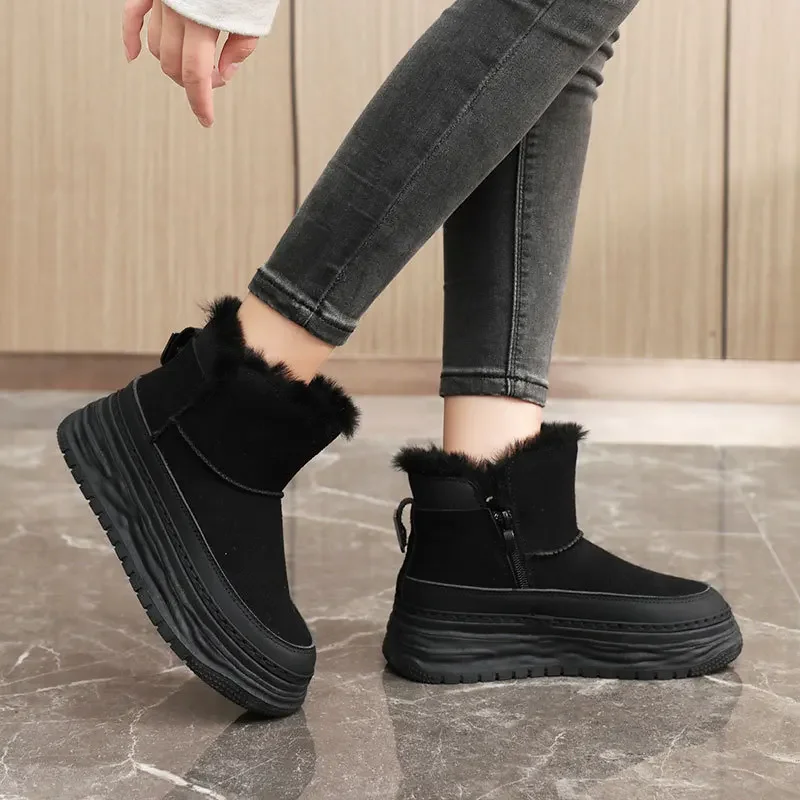 2025 New Winter Padded Plush Snow Boots Women Solid Color Mid-Top Heightened Casual Shoes Warm Platform Girl'S Cotton Boots
2025 New Winter Padded Plush Snow Boots Women Solid Color Mid-Top Heightened Casual Shoes Warm Platform Girl'S Cotton Boots