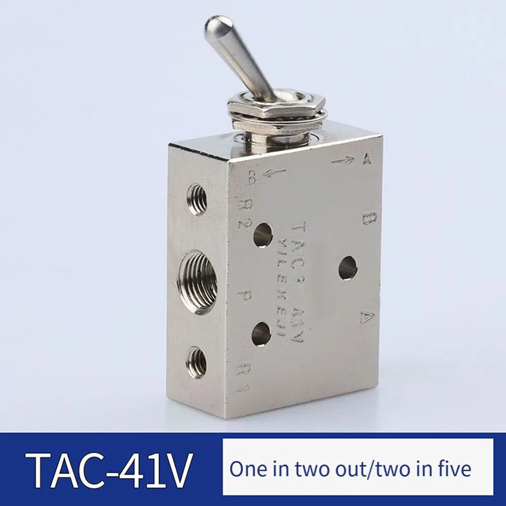 Пневматический клапан TAC2-41V, 2 положения, 5-ходовой механический клапан 1/8 с разъемом 6 мм для аксессуаров пневматического переключающего клапана
Пневматический клапан TAC2-41V, 2 положения, 5-ходовой механический клапан 1/8 с разъемом 6 мм для аксессуаров пневматического переключающего клапана