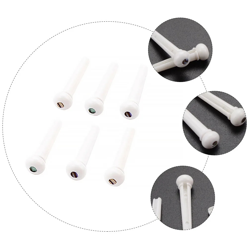 6Pcs Safe Plastic Guitar Bridge Pegs Excellent Craftsmanship Sound Improvement Guitar Accessories Replacement Parts
6Pcs Safe Plastic Guitar Bridge Pegs Excellent Craftsmanship Sound Improvement Guitar Accessories Replacement Parts