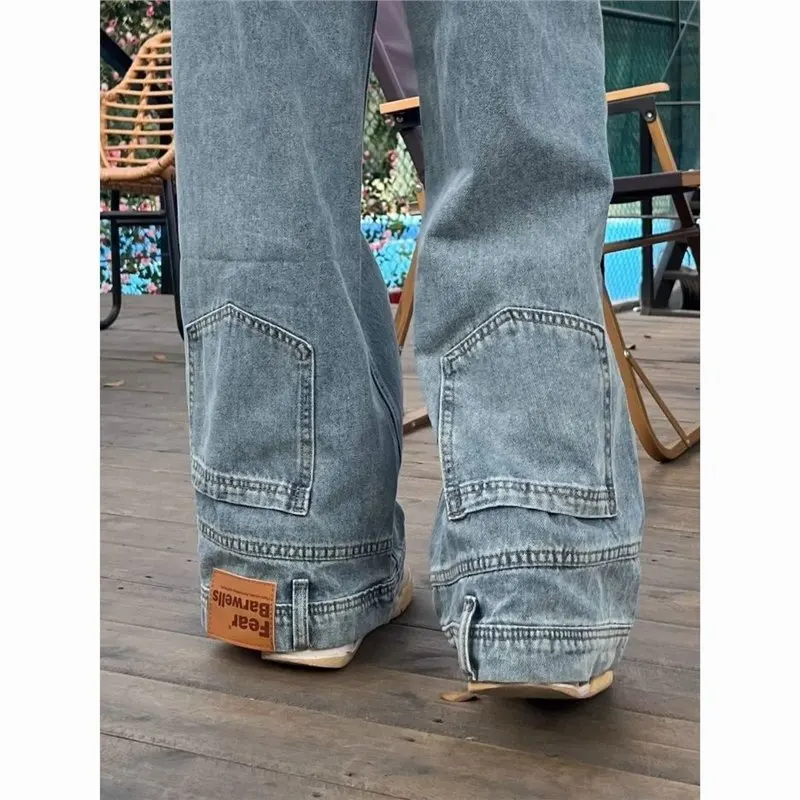 Wide Leg Pants Women High Waist Jeans American Retro Loose Straight Denim Trousers
Wide Leg Pants Women High Waist Jeans American Retro Loose Straight Denim Trousers
