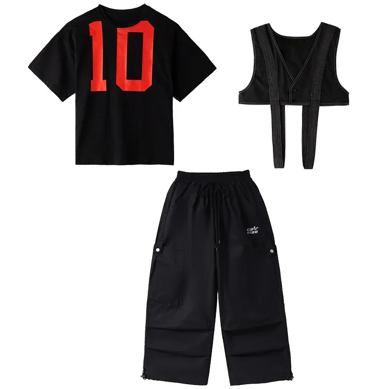 Hip Hop Dance Clothes Sets for Kids Girls Jazz Costume Black T Shirt Vest Cargo Pants Boys Street Dance Performane Outfits Rave
Hip Hop Dance Clothes Sets for Kids Girls Jazz Costume Black T Shirt Vest Cargo Pants Boys Street Dance Performane Outfits Rave