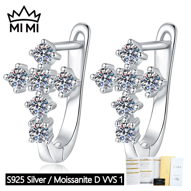 MI MI S925 Sterling Silver Cross Moissanite Earrings U-Shaped Ear Cuff & Stud Set Trendy Unisex Jewelry GRA Certified with Gift
MI MI S925 Sterling Silver Cross Moissanite Earrings U-Shaped Ear Cuff & Stud Set Trendy Unisex Jewelry GRA Certified with Gift
