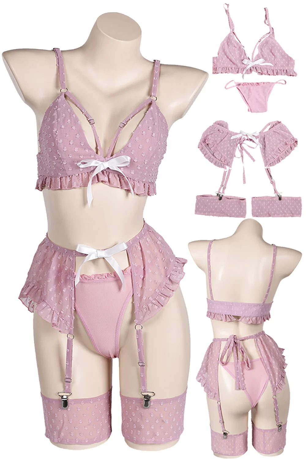 Pink Polka Dot Lingerie For Women Cosplay Fantasy Clothing Costume Girls Sexy Underwear Outfits Halloween Female Roleplay Suit
Pink Polka Dot Lingerie For Women Cosplay Fantasy Clothing Costume Girls Sexy Underwear Outfits Halloween Female Roleplay Suit