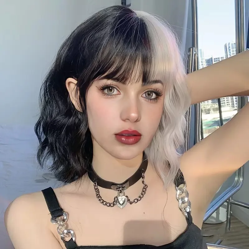 Black and White Yin Yang Full Wig for Women Short Curly Hair CosWholesale
Black and White Yin Yang Full Wig for Women Short Curly Hair CosWholesale
