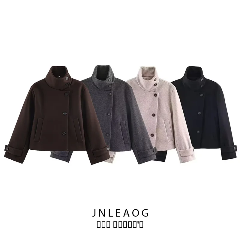 JNLEAOG Новая осенняя женская модная короткая куртка-пальто с воротником-стойкой, верхняя одежда из полиэстера, однотонная, теплая, приталенного кроя
JNLEAOG Новая осенняя женская модная короткая куртка-пальто с воротником-стойкой, верхняя одежда из полиэстера, однотонная, теплая, приталенного кроя