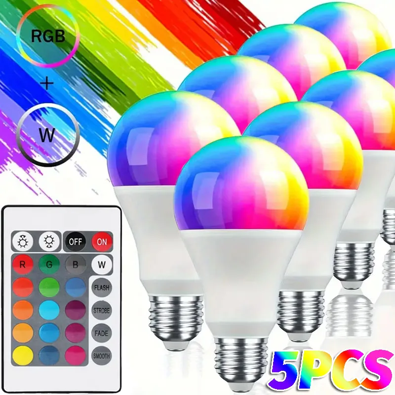 16 Colors E27 RGB Light Bulb LED Multicolor Bulbs Household Lighting Dimmable 24 Key Remote Control Smart Lamp Atmosphere Lights
16 Colors E27 RGB Light Bulb LED Multicolor Bulbs Household Lighting Dimmable 24 Key Remote Control Smart Lamp Atmosphere Lights