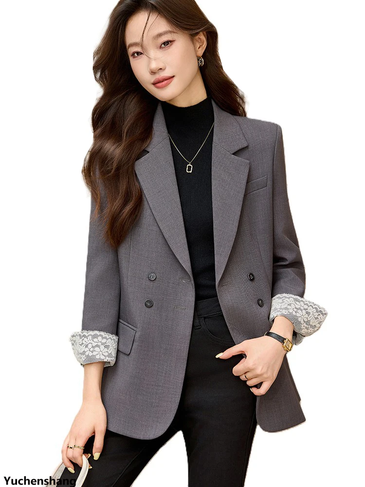 Beige Gray Black Women's Casual Blazer Ladies Female Loose Autumn Winter Jacket
Beige Gray Black Women's Casual Blazer Ladies Female Loose Autumn Winter Jacket