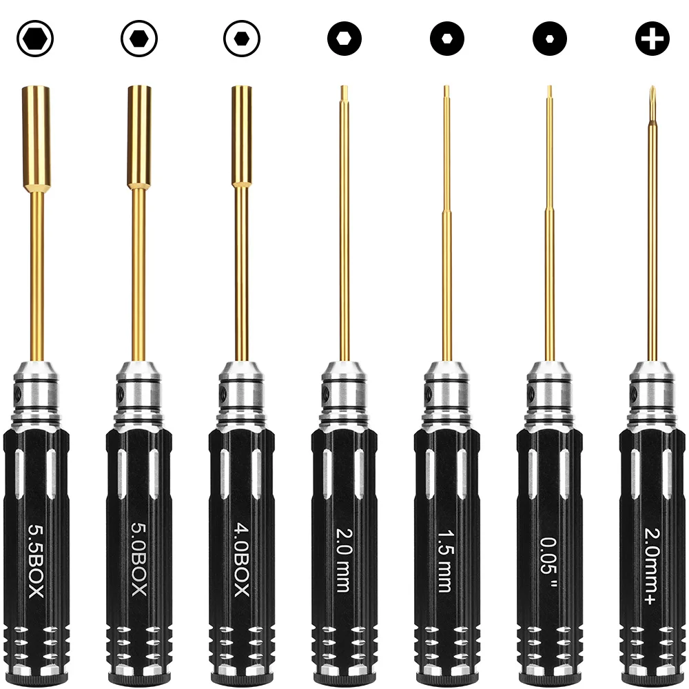 GLOBACT 7PCS RC Screwdriver Kit RC Repair Tool for TRX4M SCX24 FMS FCX24 1/18 1/24 RC Crawler Truck Car Helicopter Drone Boat
GLOBACT 7PCS RC Screwdriver Kit RC Repair Tool for TRX4M SCX24 FMS FCX24 1/18 1/24 RC Crawler Truck Car Helicopter Drone Boat