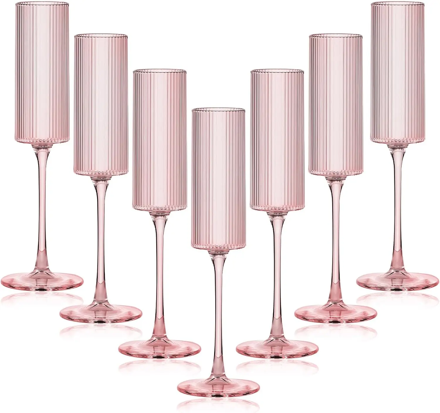 16-Pack Unbreakable Pink Champagne Flutes, 5.5oz Ribbed Reusable Goblets for Wedding, Anniversary, Christmas & Birthday
16-Pack Unbreakable Pink Champagne Flutes, 5.5oz Ribbed Reusable Goblets for Wedding, Anniversary, Christmas & Birthday