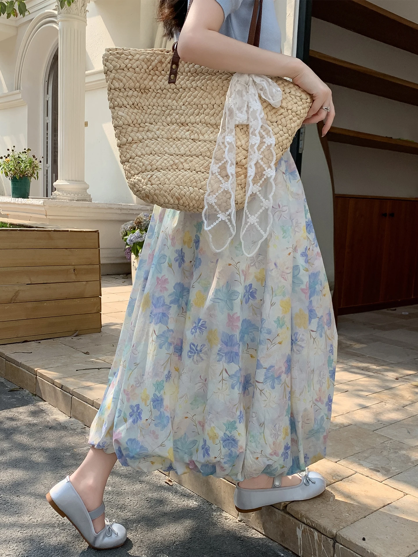 Monet Garden Floral Print Half Skirt Women's Summer Puffy A-Line Skirt Pear Shape Body High Waist Elastic Waist Casual Wear
Monet Garden Floral Print Half Skirt Women's Summer Puffy A-Line Skirt Pear Shape Body High Waist Elastic Waist Casual Wear
