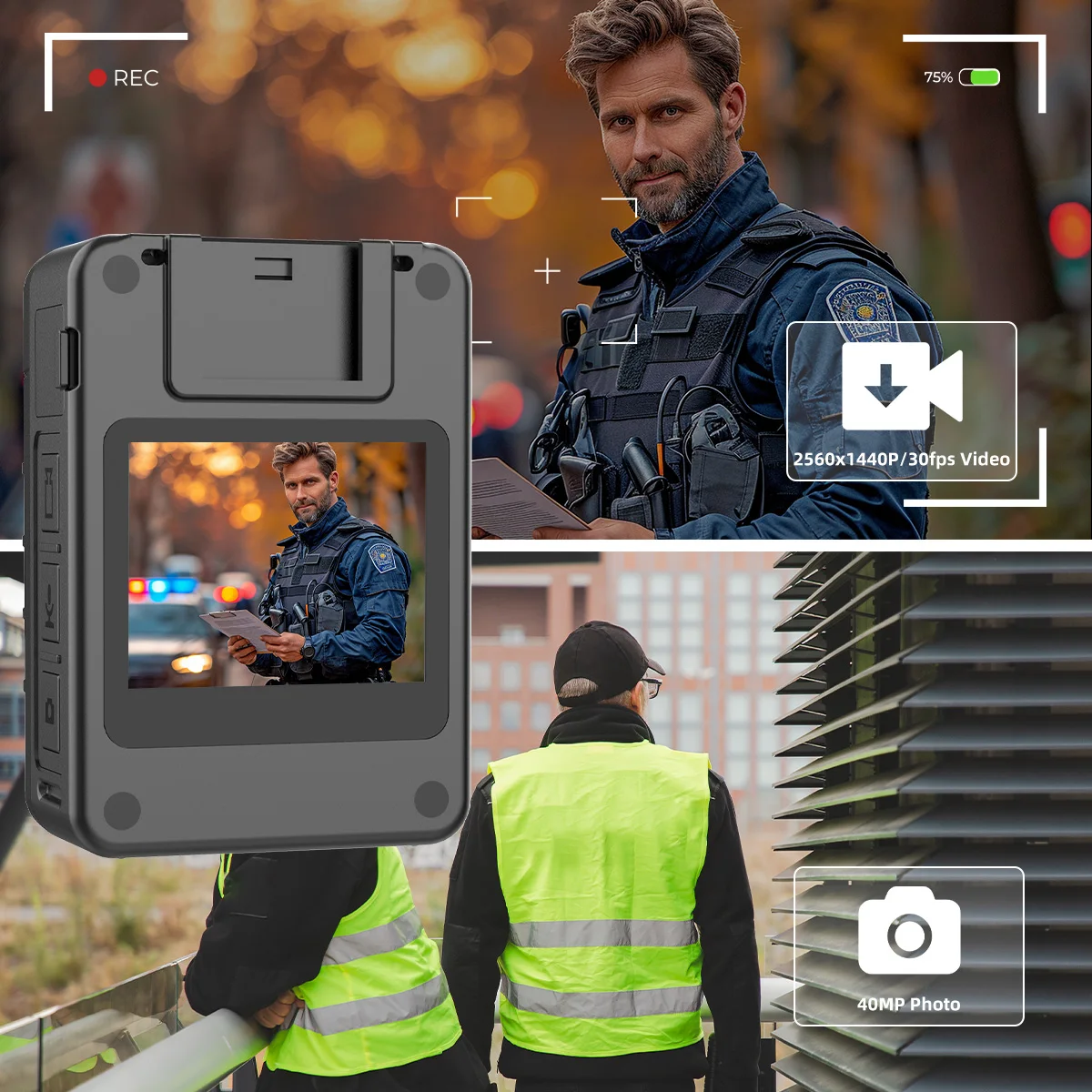 UniqueMini Портативная 2k 40MP UHD камера для ношения на теле с экраном 1,54 дюйма IP65 Водонепроницаемая ИК-камера ночного видения Wi-Fi для безопасности Гуа 
UniqueMini Портативная 2k 40MP UHD камера для ношения на теле с экраном 1,54 дюйма IP65 Водонепроницаемая ИК-камера ночного видения Wi-Fi для безопасности Гуа