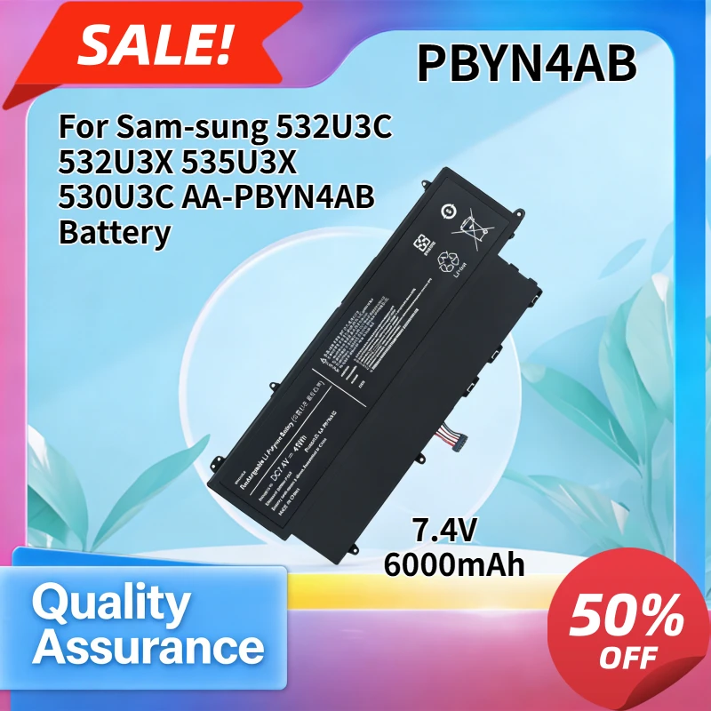 AA-PBYN4AB 6000mAh High Quality Laptop Battery Compatible with Sam-sung 532U3C 532U3X 535U3X 530U3C
AA-PBYN4AB 6000mAh High Quality Laptop Battery Compatible with Sam-sung 532U3C 532U3X 535U3X 530U3C