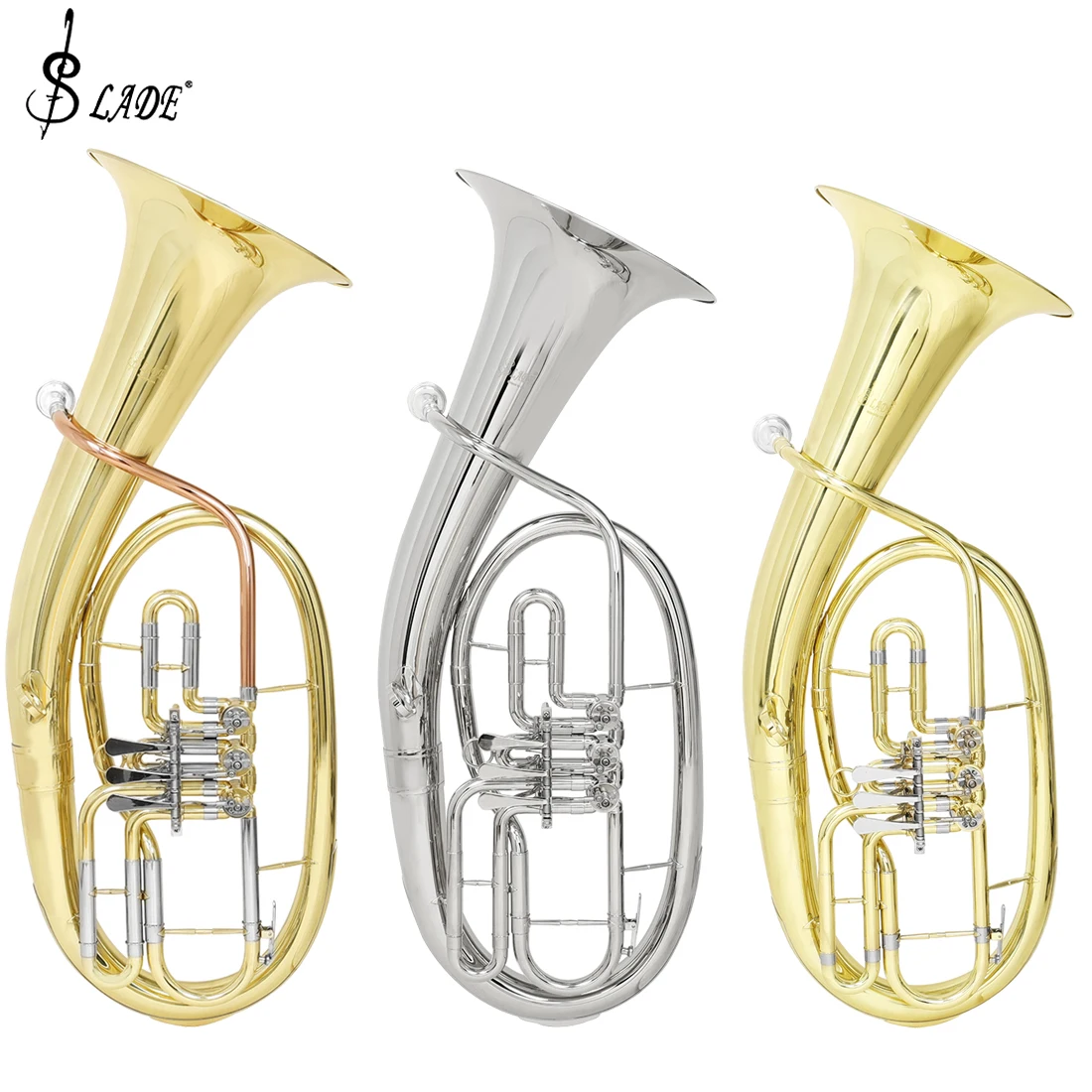 SLADE Tenor Horn Triple Flat Key Brass Body Tenor Horn Profession Brass Musical Instrument with Accessories Wipes Gloves Bags
SLADE Tenor Horn Triple Flat Key Brass Body Tenor Horn Profession Brass Musical Instrument with Accessories Wipes Gloves Bags