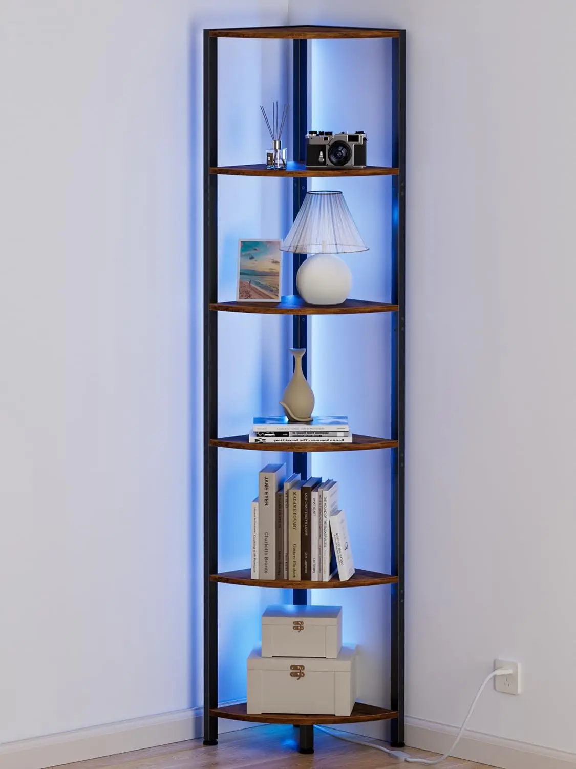 6 Tier Corner Shelf with LED Light, 67.5” Tall Standing Shelf Organizer, Narrow Bookshelf with Storage Rack for Wall Corner
6 Tier Corner Shelf with LED Light, 67.5” Tall Standing Shelf Organizer, Narrow Bookshelf with Storage Rack for Wall Corner