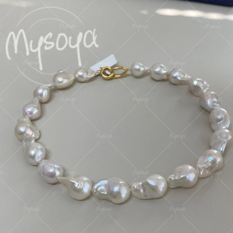 MYSOYA 13-15mm Large White Baroque Pearl Necklace,Suitable for Birthday/Anniversary/Wedding/Mother's Day/Father's Day Gift A1063
MYSOYA 13-15mm Large White Baroque Pearl Necklace,Suitable for Birthday/Anniversary/Wedding/Mother's Day/Father's Day Gift A1063